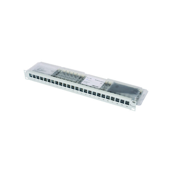 Telegärtner 19Z-Modulträger 1HE grau inkl. 24xAMJ-S Cat6A 100007012